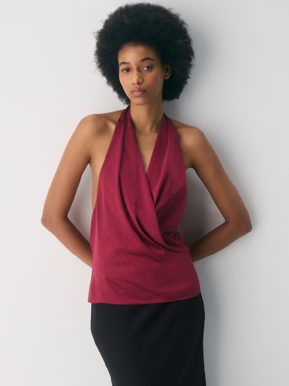 Aritzia Wilfred Martini Satin Halter Top (NEW WITH TAGS) XS